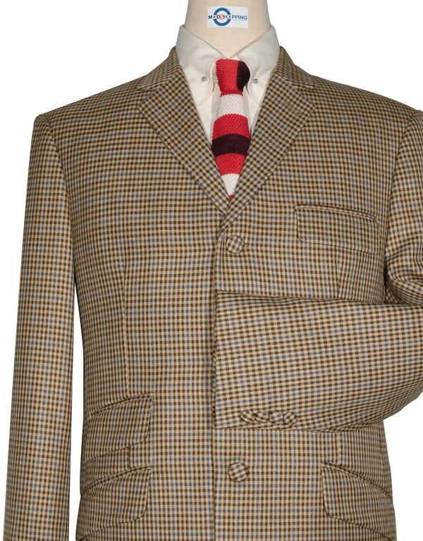 60s Vintage Style Brown Goldhawk Suit for Men Modshopping Clothing