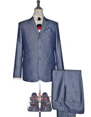 60s Mod Style Blue Tonic Suit