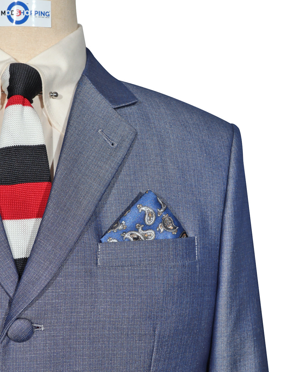 60s Mod Style Blue Tonic Suit