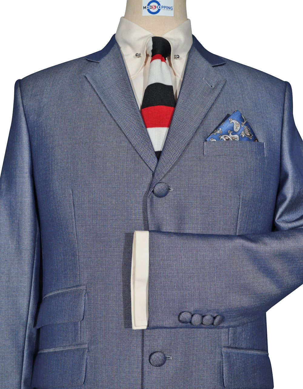 60s Mod Style Blue Tonic Suit