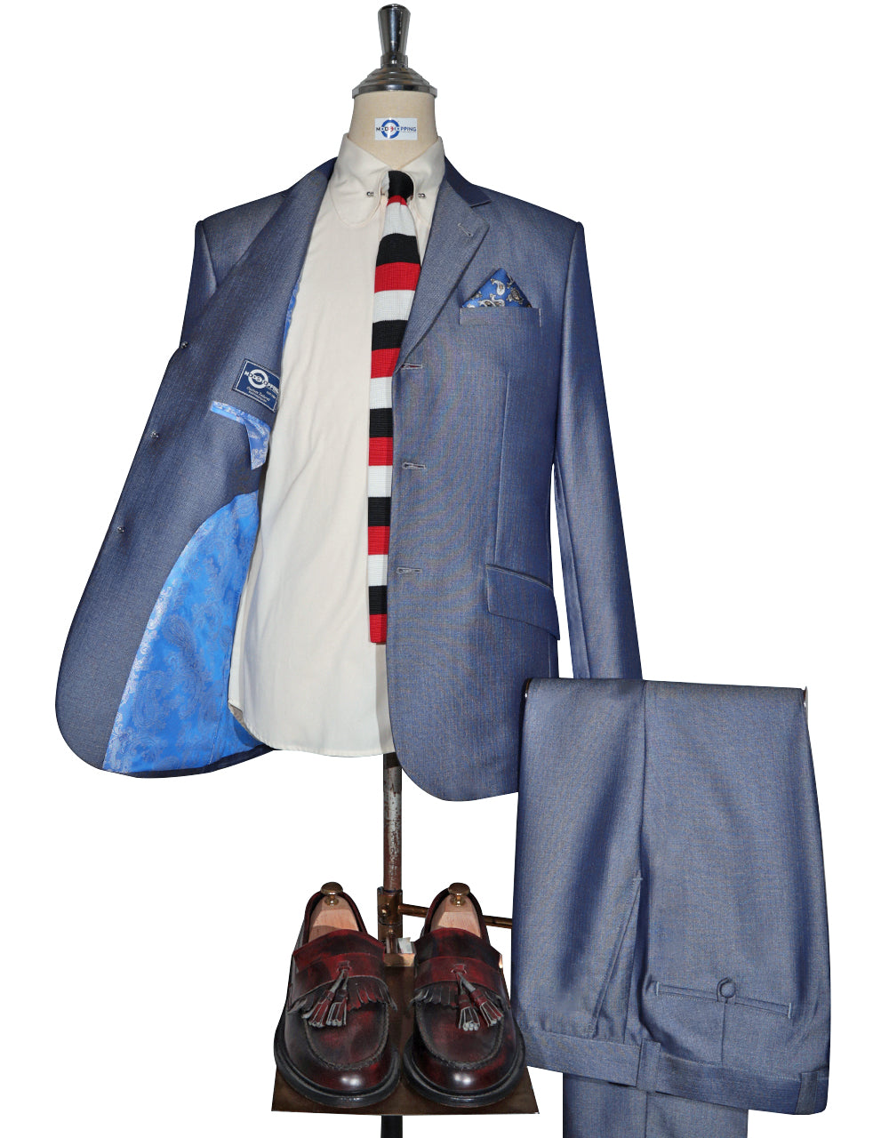 60s Mod Style Blue Tonic Suit