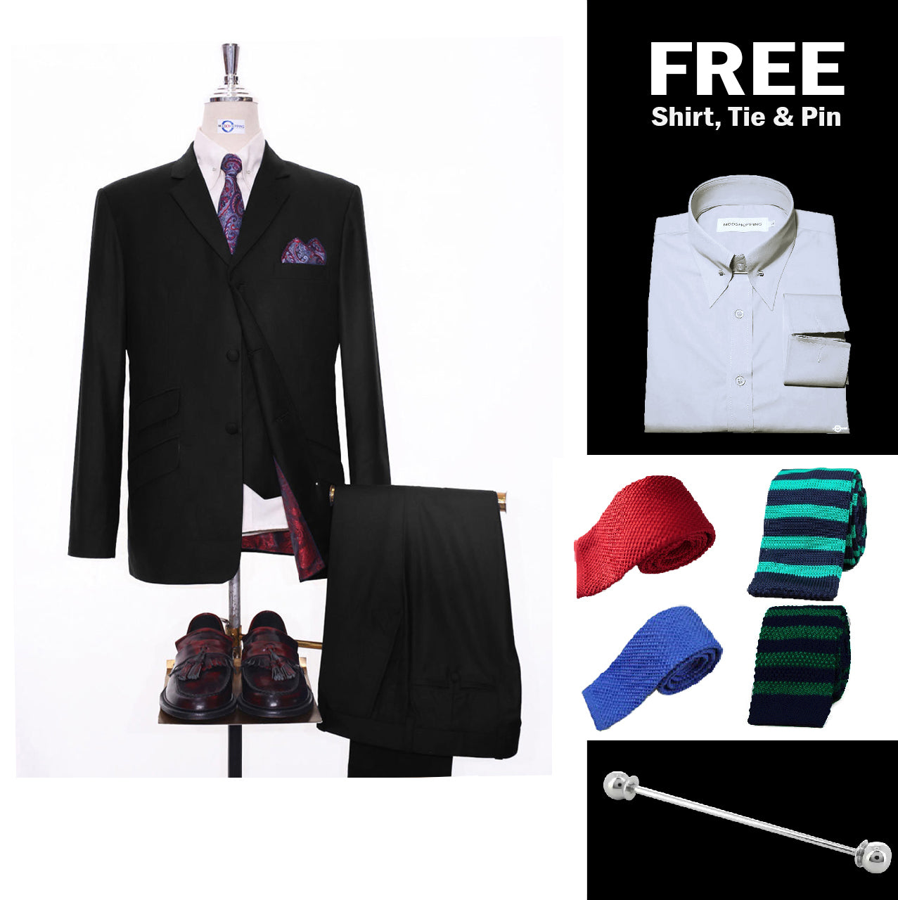 Black 3 Piece Suit Packet 