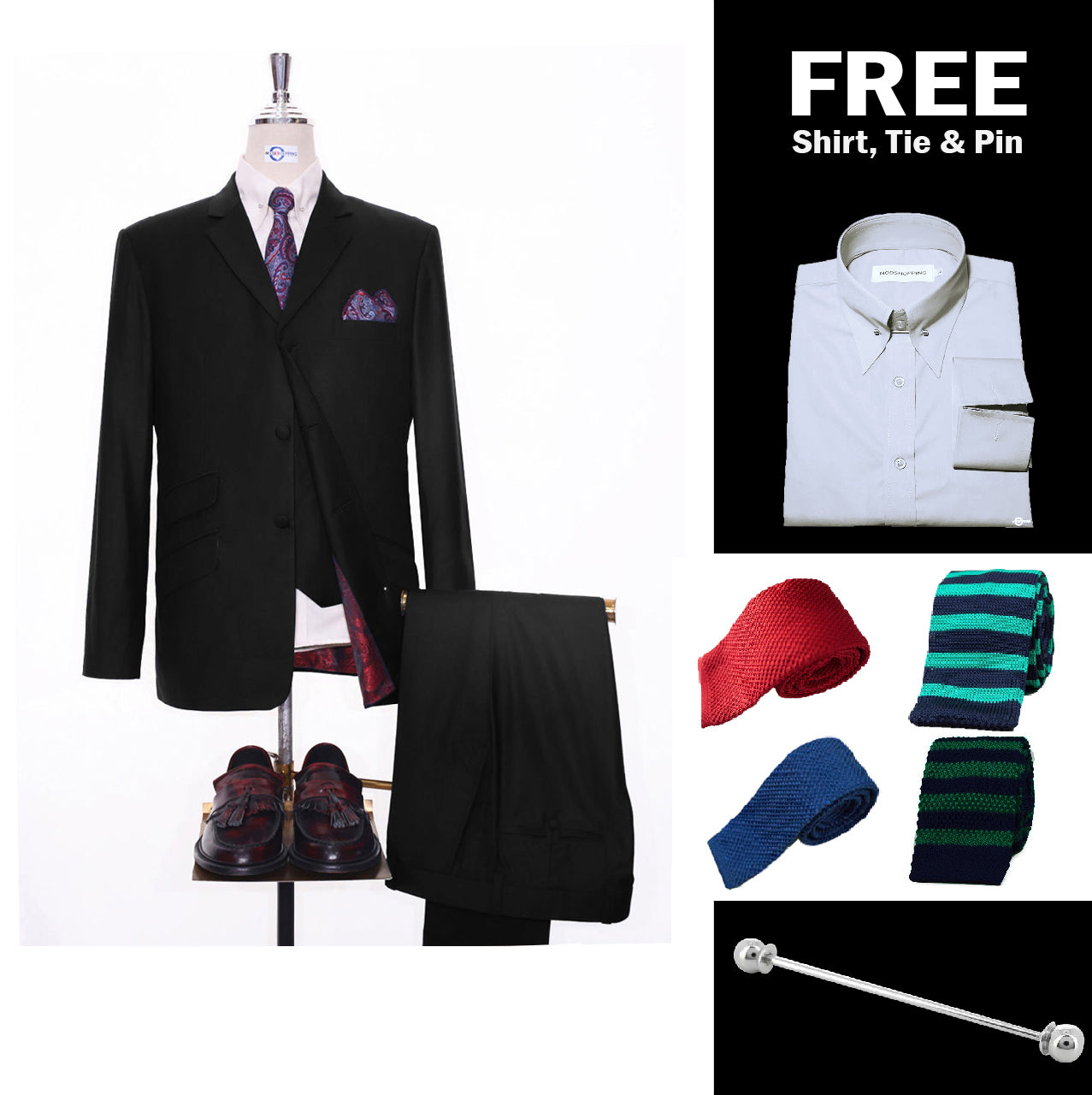 Black 3 Piece Suit Packet