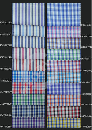 Bespoke Shirt - Candy Stripe and Tartan Check Shirting Fabric Modshopping Clothing