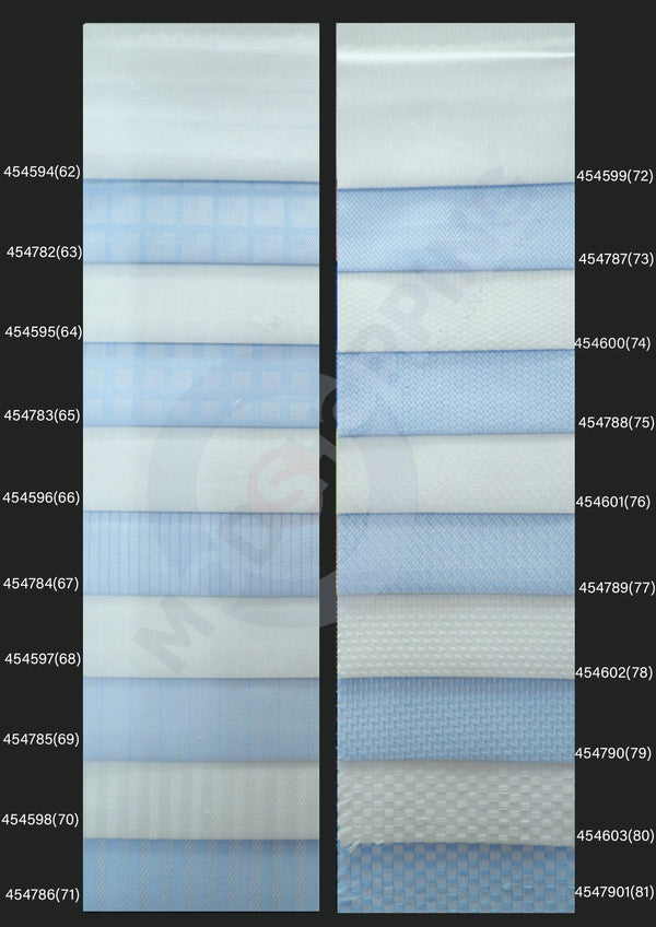 Bespoke Shirt - White and Sky Blue Multi Patten Shirt Modshopping Clothing
