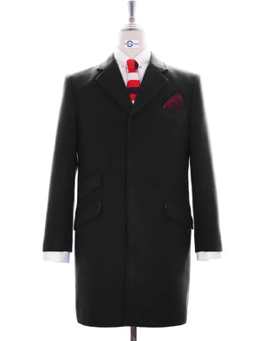 Black Overcoat | Tailor Made Mod Fashion Original Vintage Long Wool Overcoat Modshopping Clothing