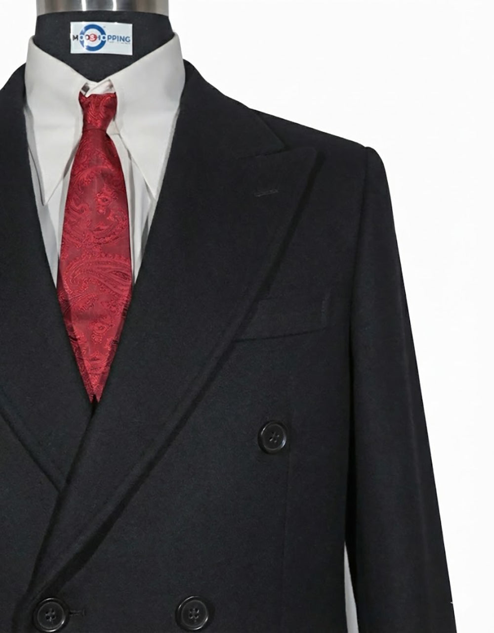 Black Double Breasted Long Coat