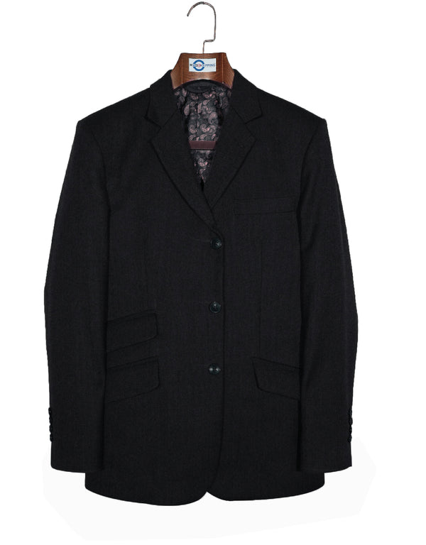 Tweed Jacket | Black Herringbone Tweed Jacket