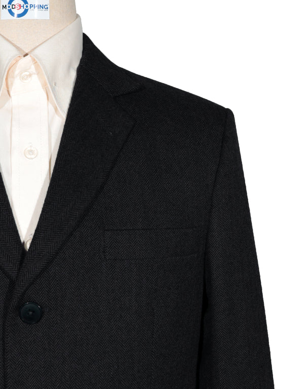 Tweed Jacket | Black Herringbone Tweed Jacket