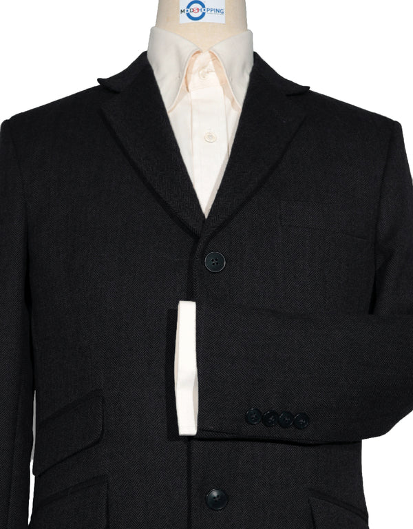 Tweed Jacket | Black Herringbone Tweed Jacket
