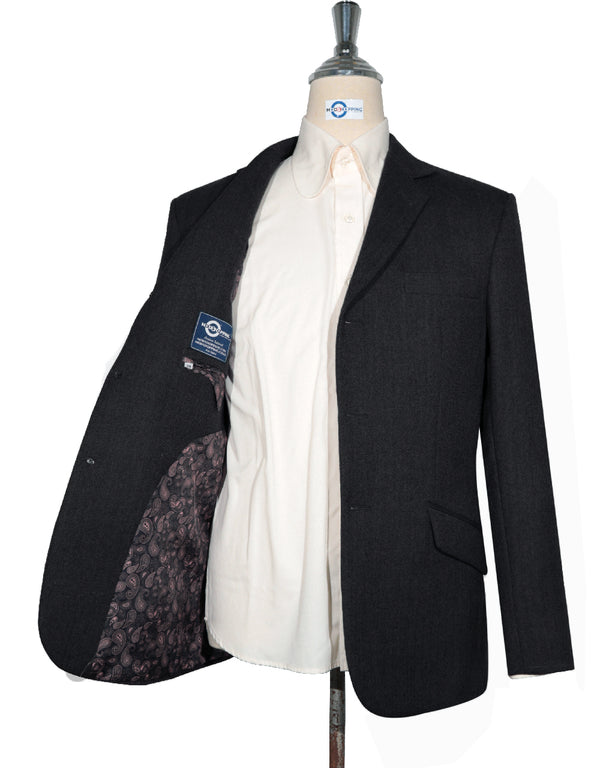 Tweed Jacket | Black Herringbone Tweed Jacket