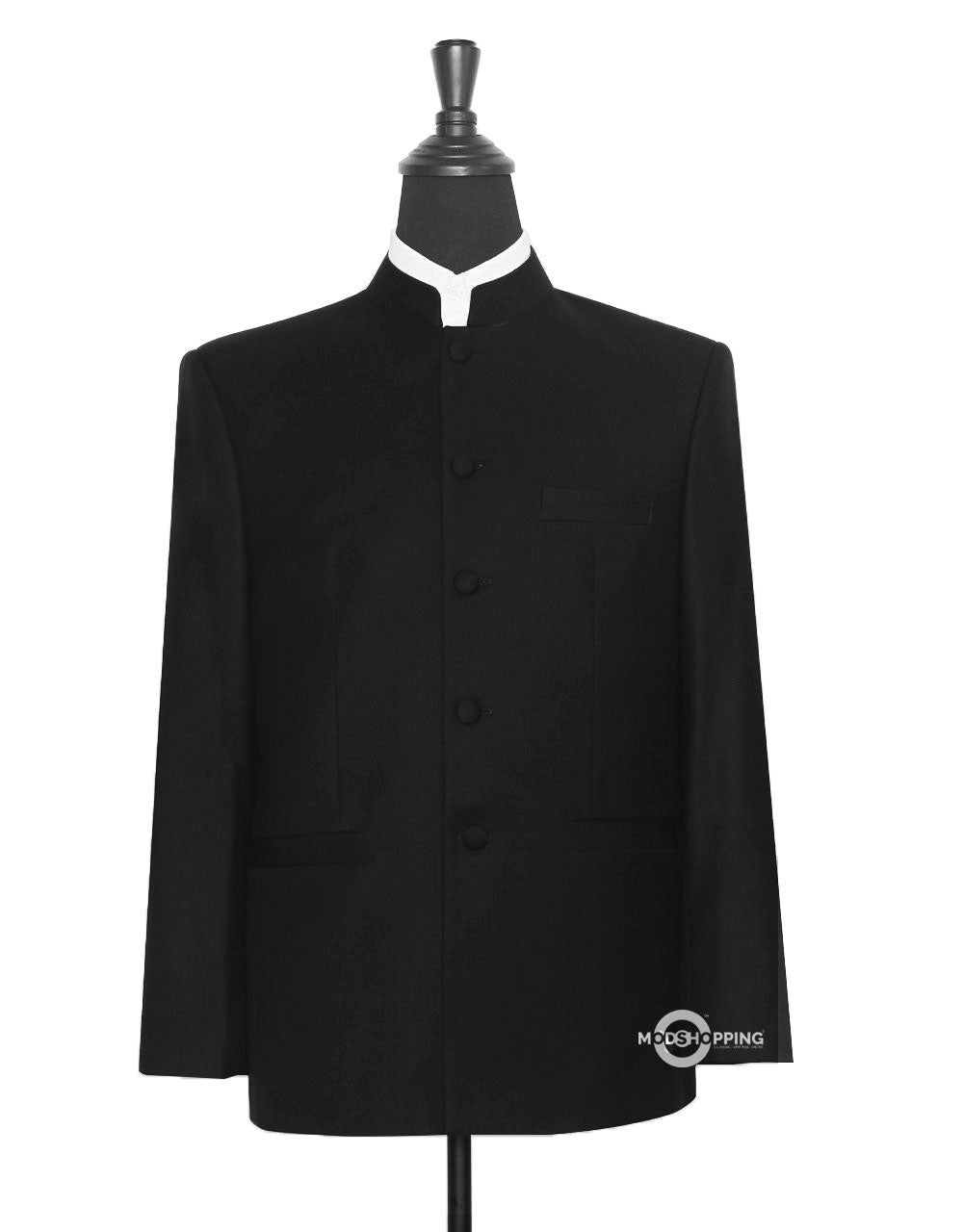 Black Nehru Collar Jacket For Men's Modshopping Clothing