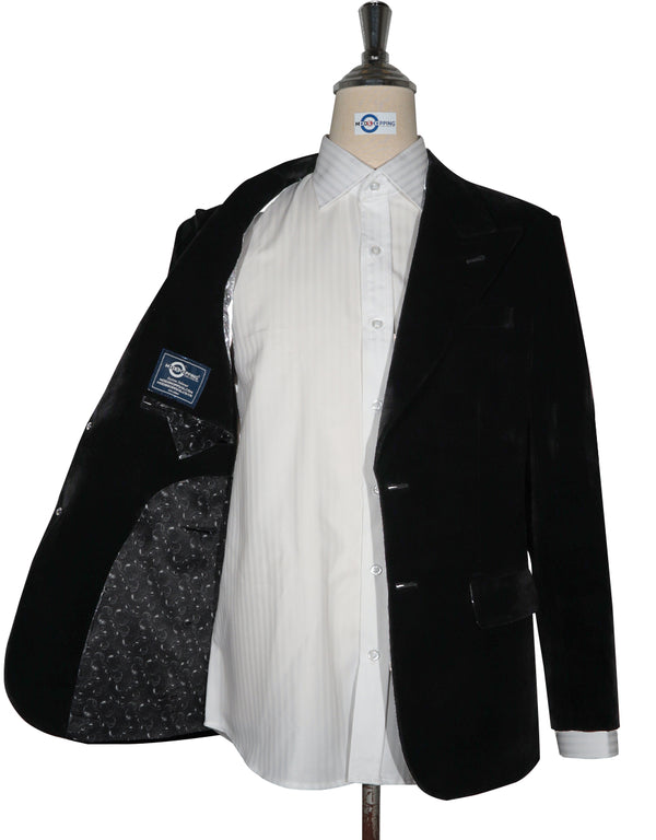 2Button Jacket - Black Velvet Jacket For Men