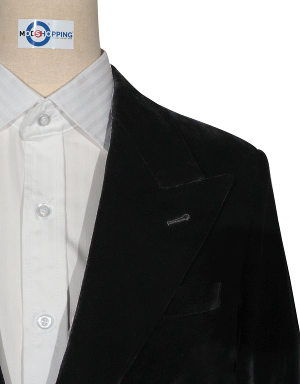 2Button Jacket - Black Velvet Jacket For Men