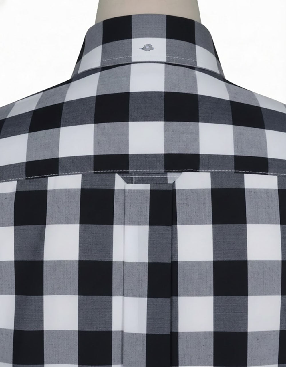Black Gingham Check Short Sleeve Shirt