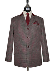 Black Grey and Burgundy Large Houndstooth Jacket
