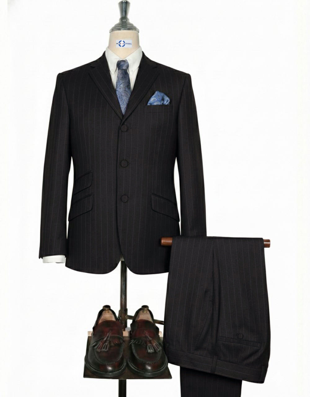 Black and Grey Striped Suit #21