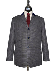 Black and Navy Blue Large Houndstooth Jacket