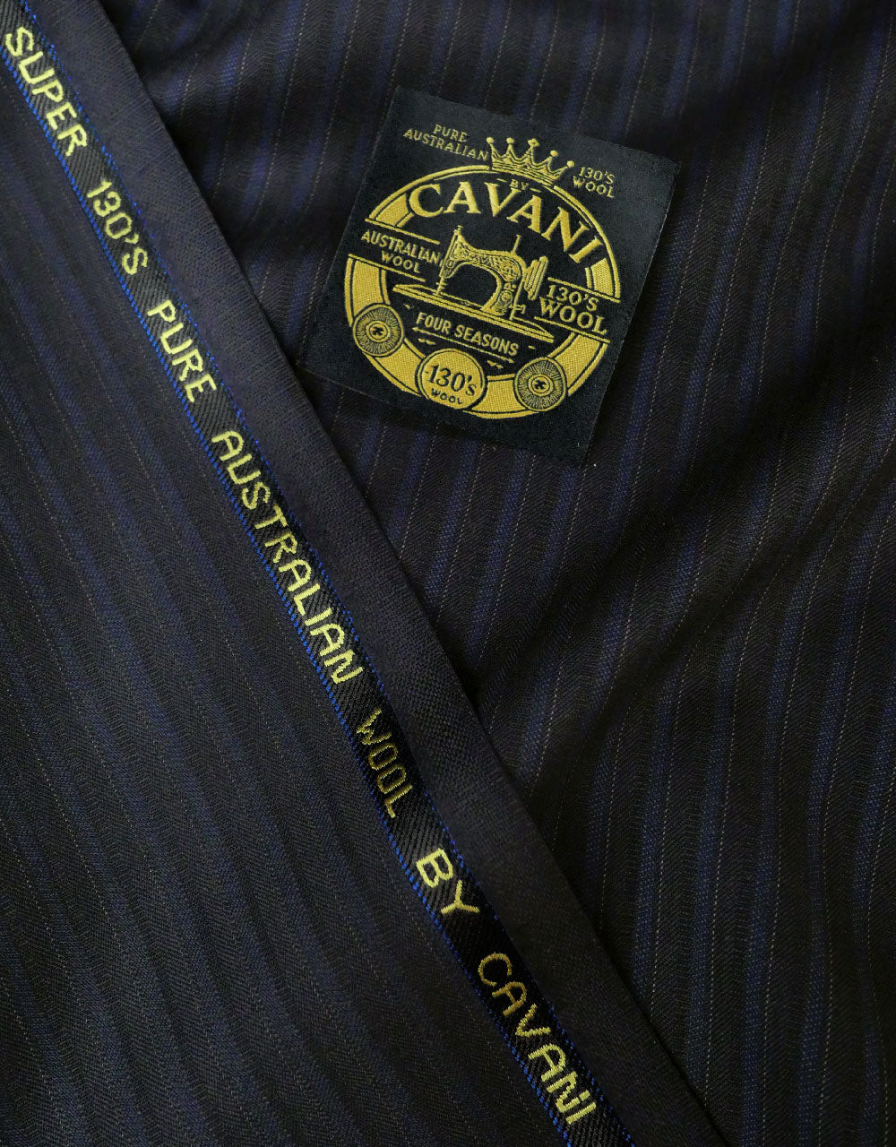 Black and Navy Blue Stripe Fabric