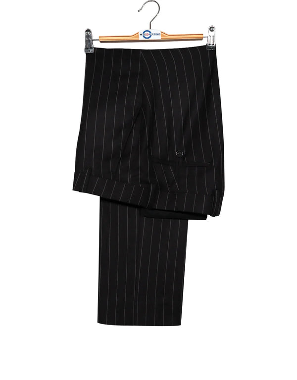 This Suit Only - Black and White Pinstripe 3 Piece Suit Size 38R Trouser 34/30