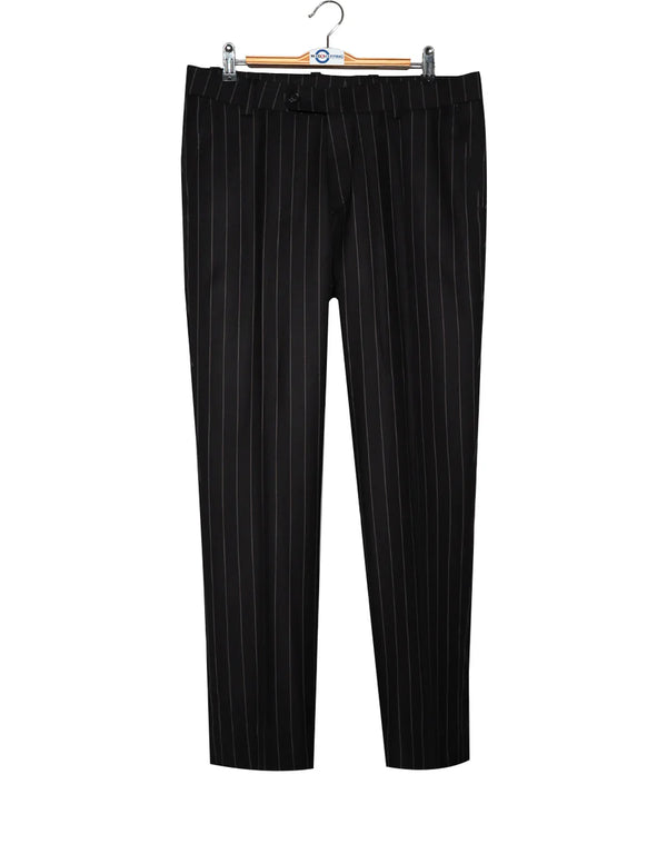 This Suit Only - Black and White Pinstripe 3 Piece Suit Size 38R Trouser 34/30