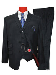 Black and White Pinstripe Suit