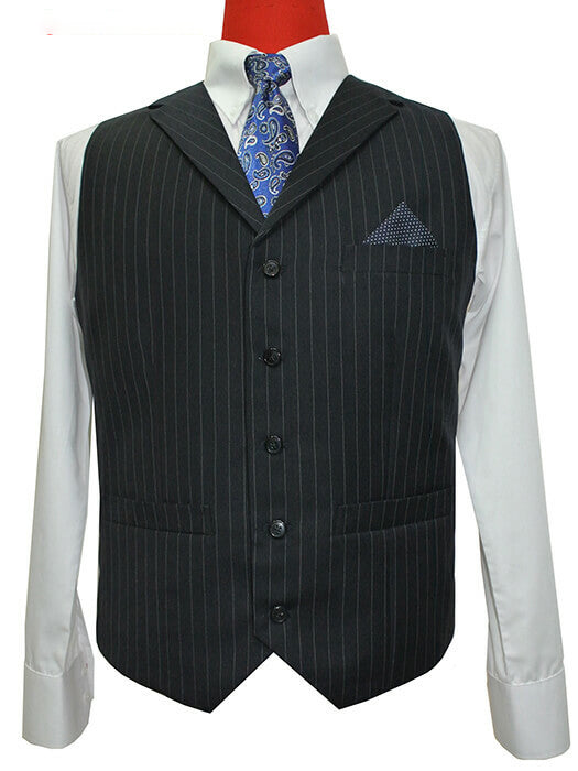 Black and White Pinstripe Suit