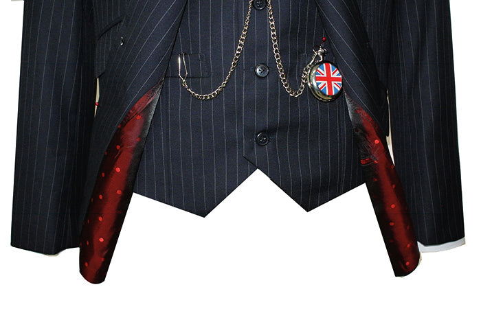 Black and White Pinstripe Suit