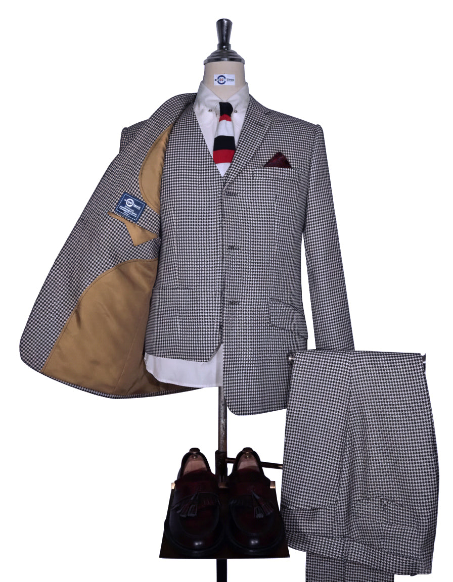 Black & White Houndstooth Three-Piece Suit