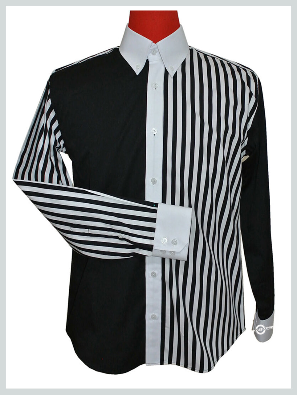 Vintage Style Roger Daltrey Black & White Button Down Shirt