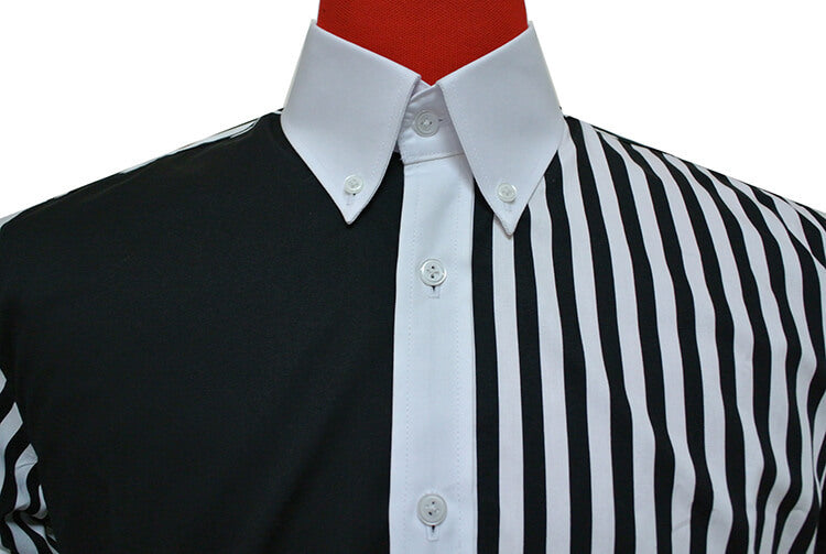 Vintage Style Roger Daltrey Black & White Button Down Shirt