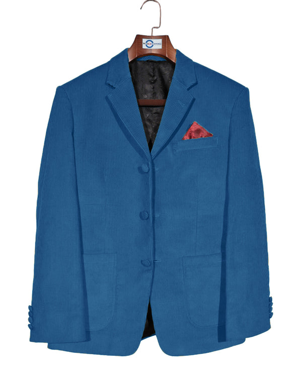 Corduroy Jacket -  Deep Sky Blue Corduroy Jacket