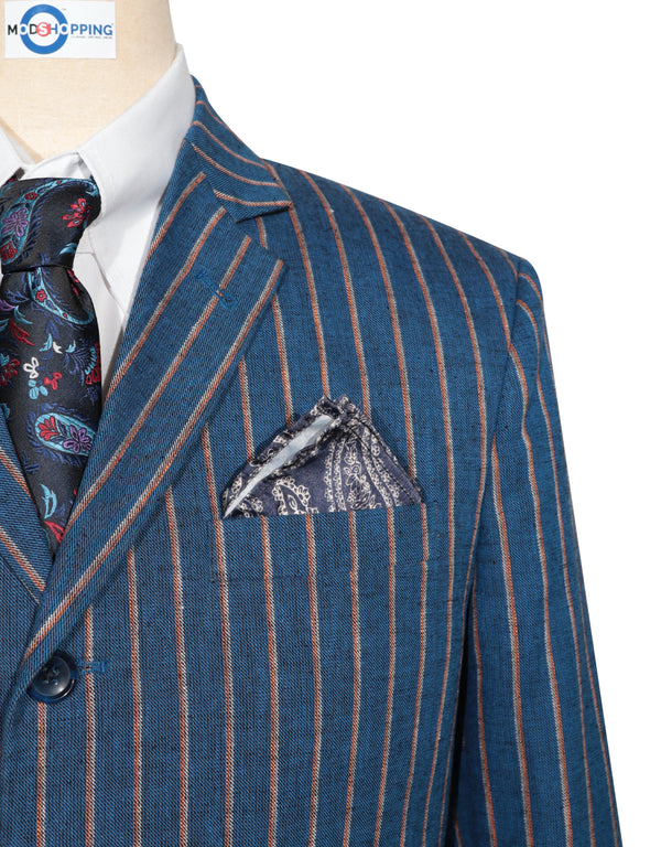 Boating Blazer - Blue and Orange Striped Blazer