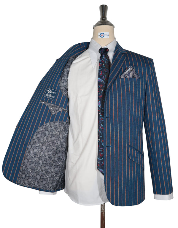 Boating Blazer - Blue and Orange Striped Blazer