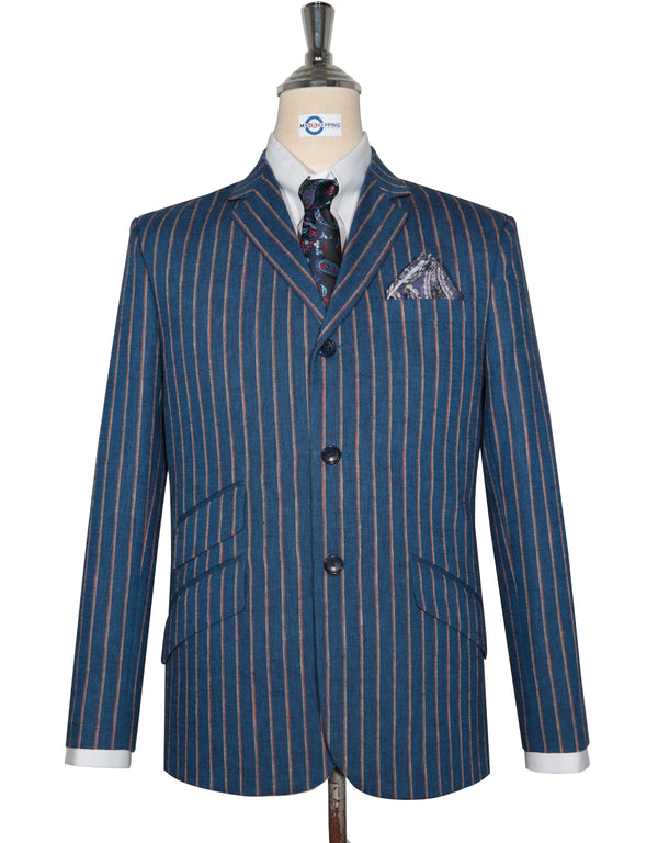 Boating Blazer - Blue and Orange Striped Blazer