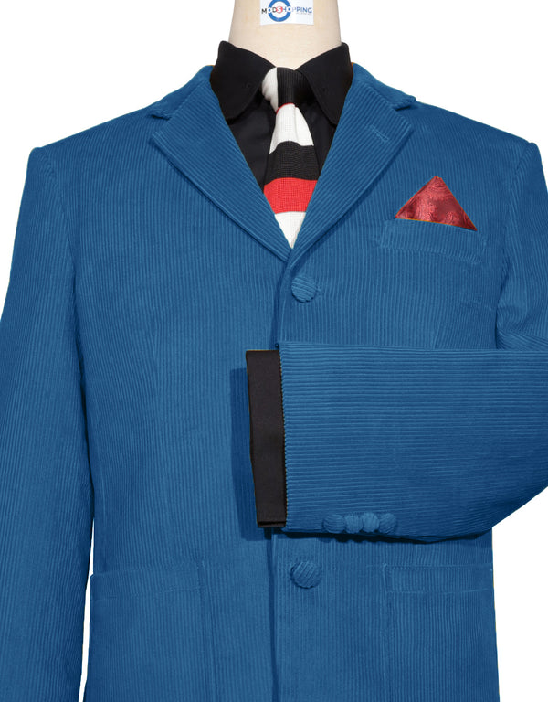 Corduroy Jacket -  Deep Sky Blue Corduroy Jacket