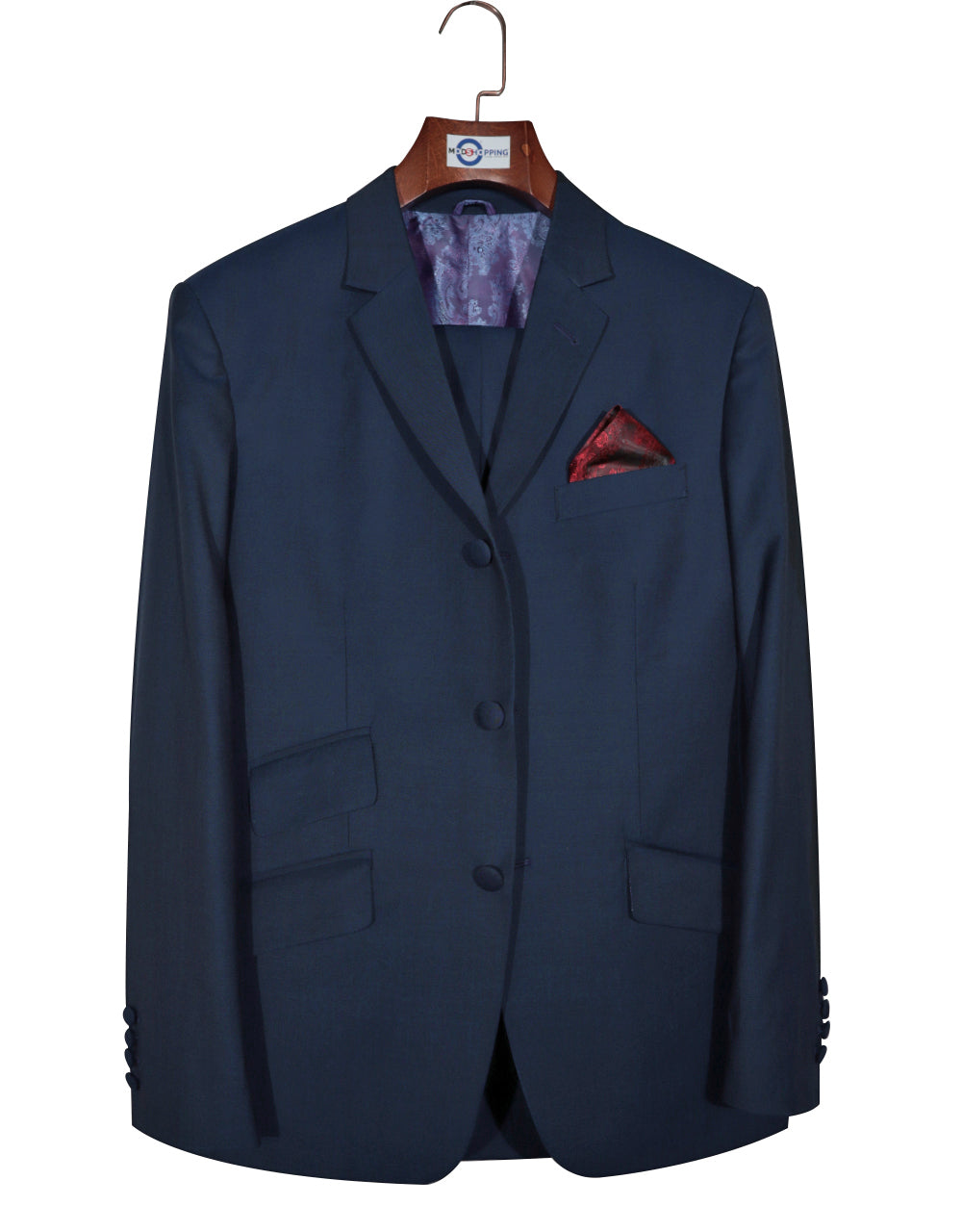 Men’s Two Tone Suit – Classic Blue and Black Tailored Suit