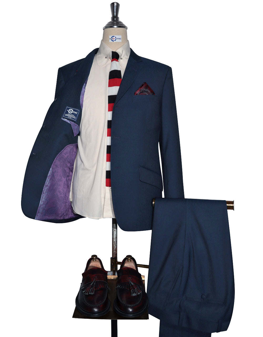 Men’s Two Tone Suit – Classic Blue and Black Tailored Suit