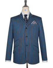 Blue and Orange Striped Blazer