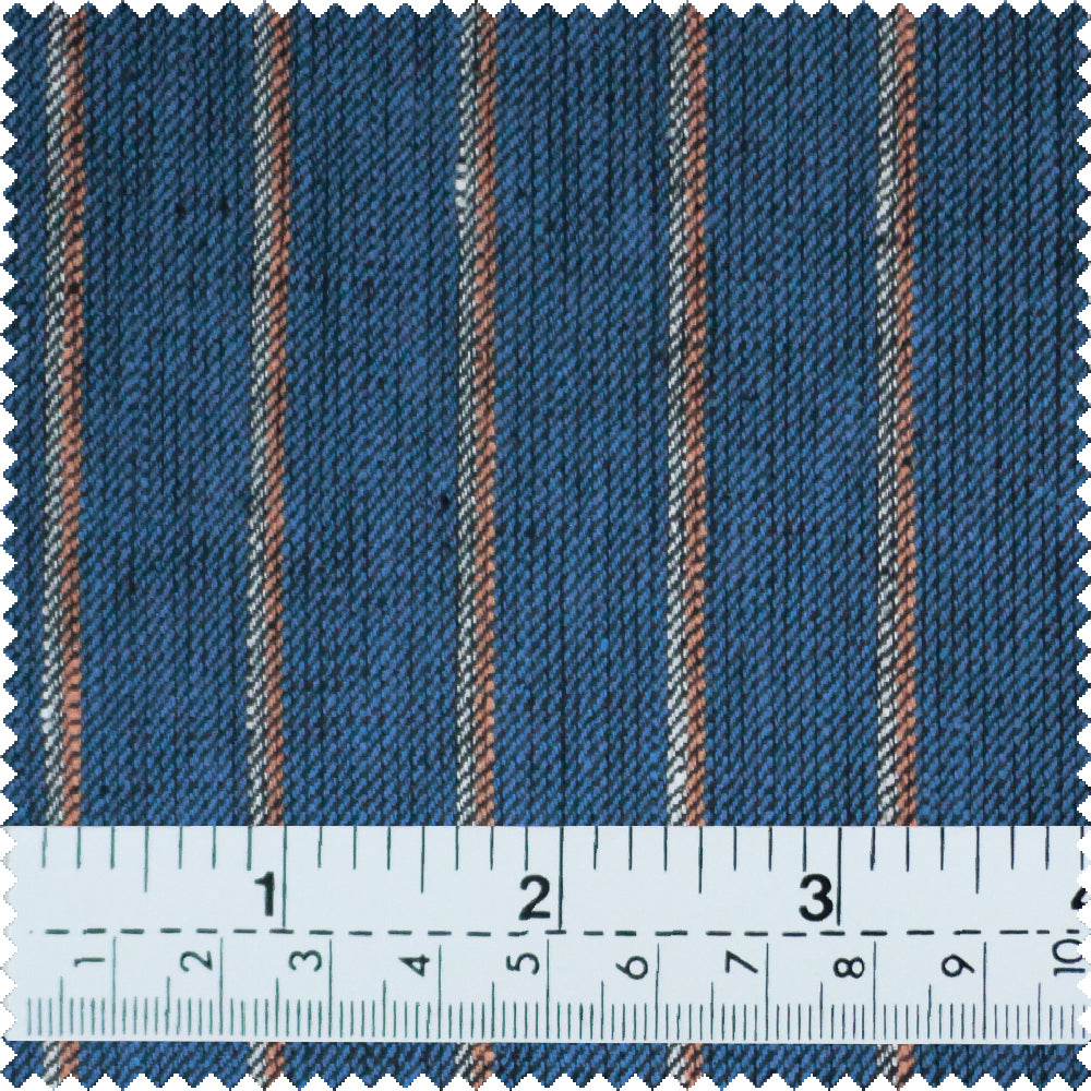 Blue and Orange Striped Fabric