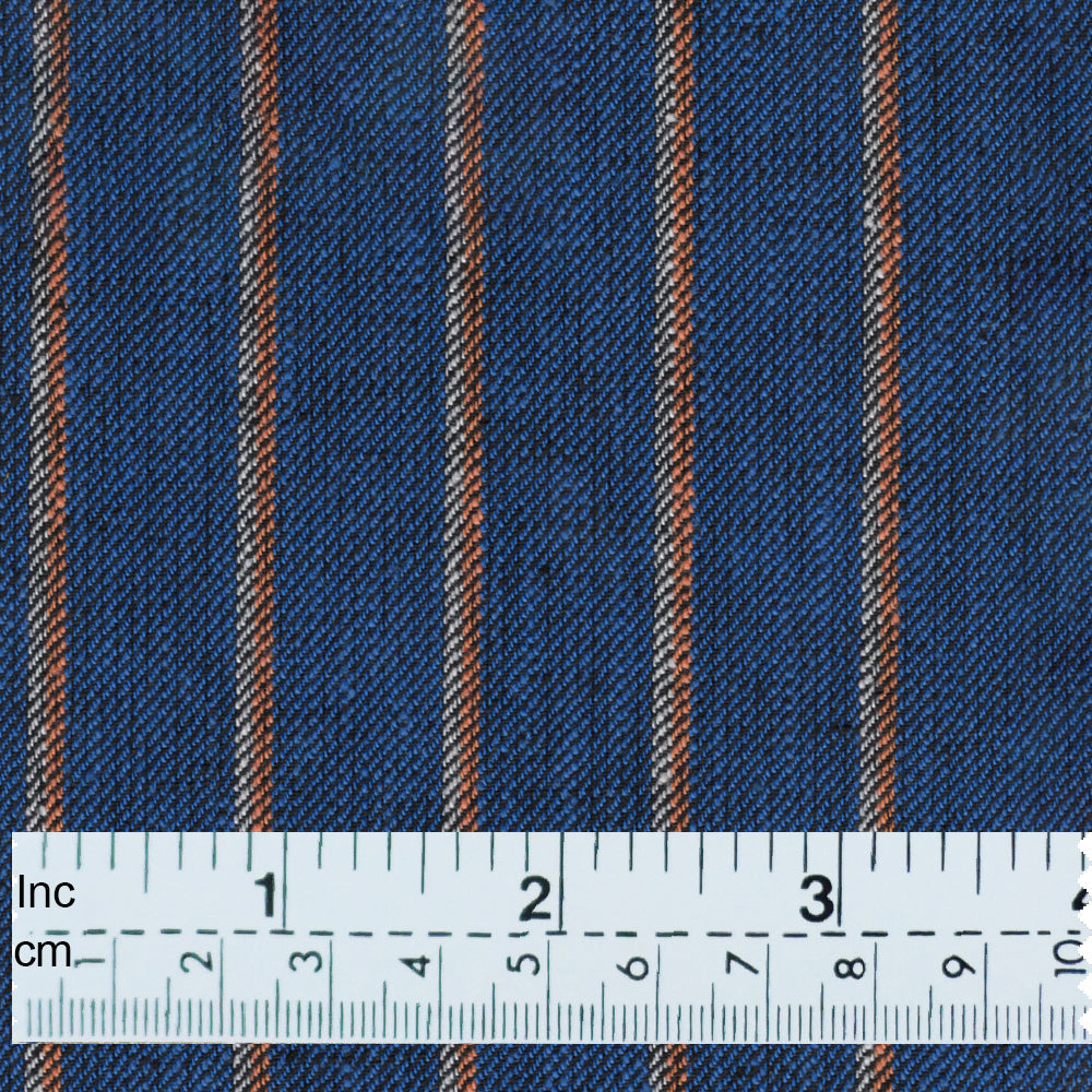 Blue and Orange Striped Suit 