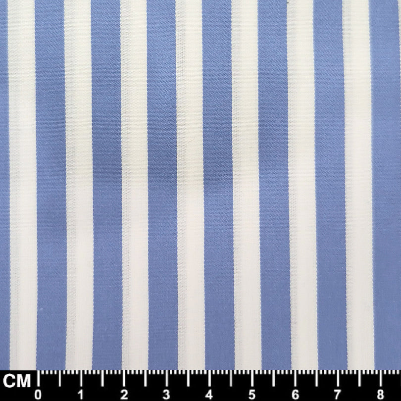 Blue & White Striped Penny Pin Collar Shirt