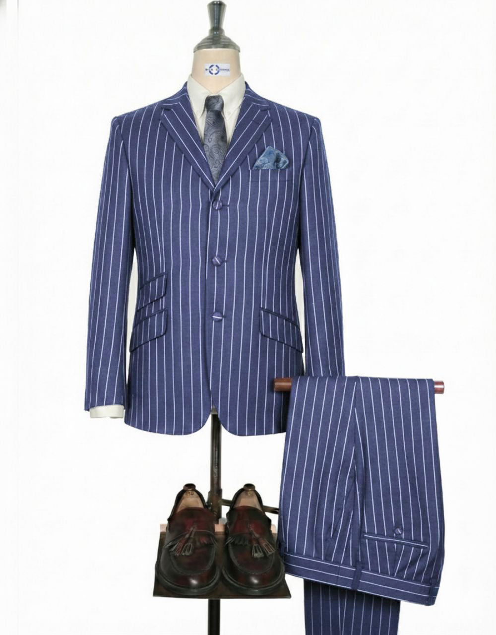 Blue and White Striped Suit #17