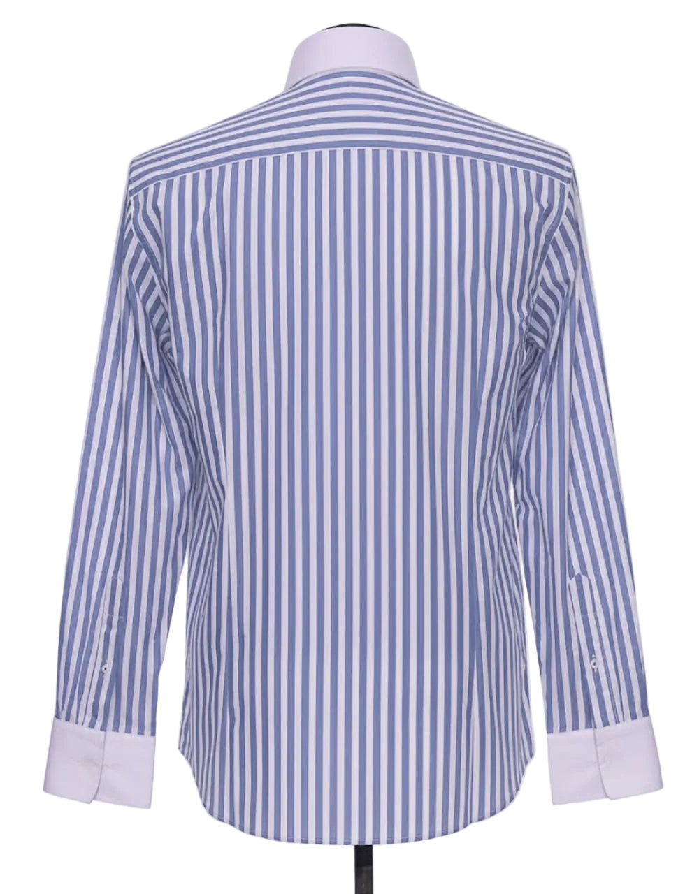 Blue & White Striped Penny Pin Collar Shirt