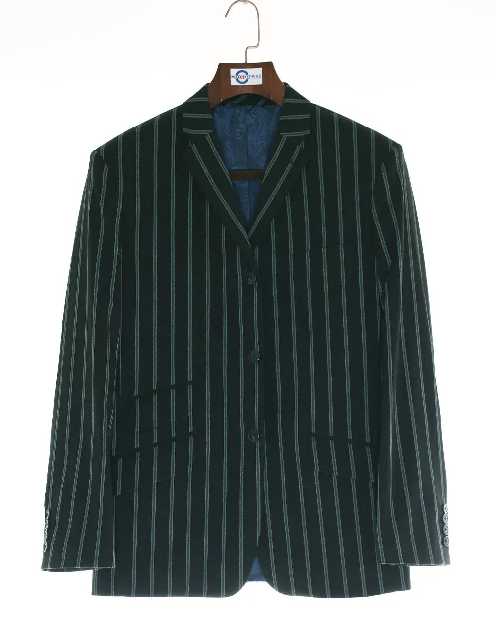 Boating Blazer | Black and Green Striped Blazer Modshopping Clothing