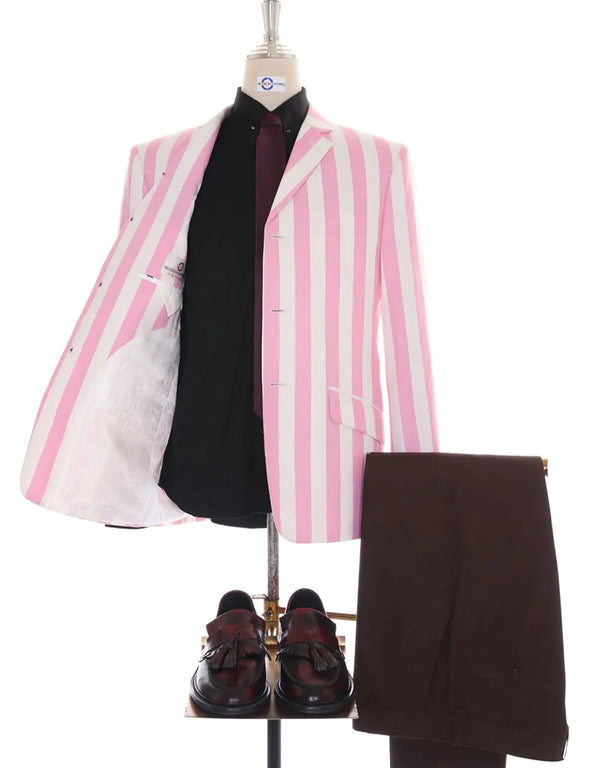 Boating Blazer | Pink and White Striped Blazer Modshopping Clothing