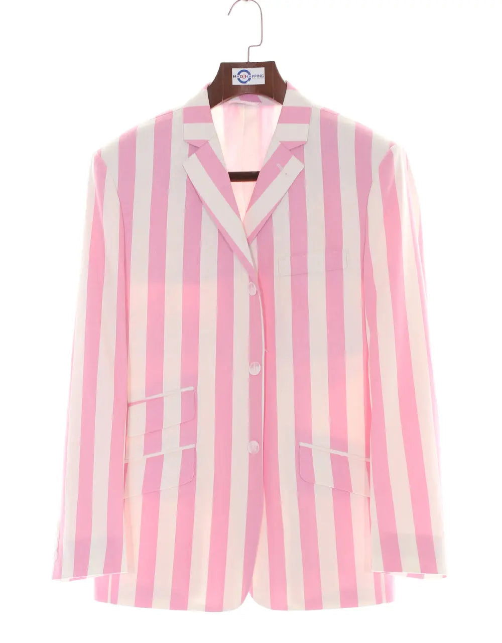 Boating Blazer | Pink and White Striped Blazer Modshopping Clothing