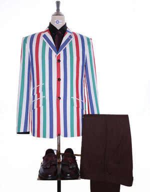 Boating Blazer | Red and Green Striped Blazer Modshopping Clothing