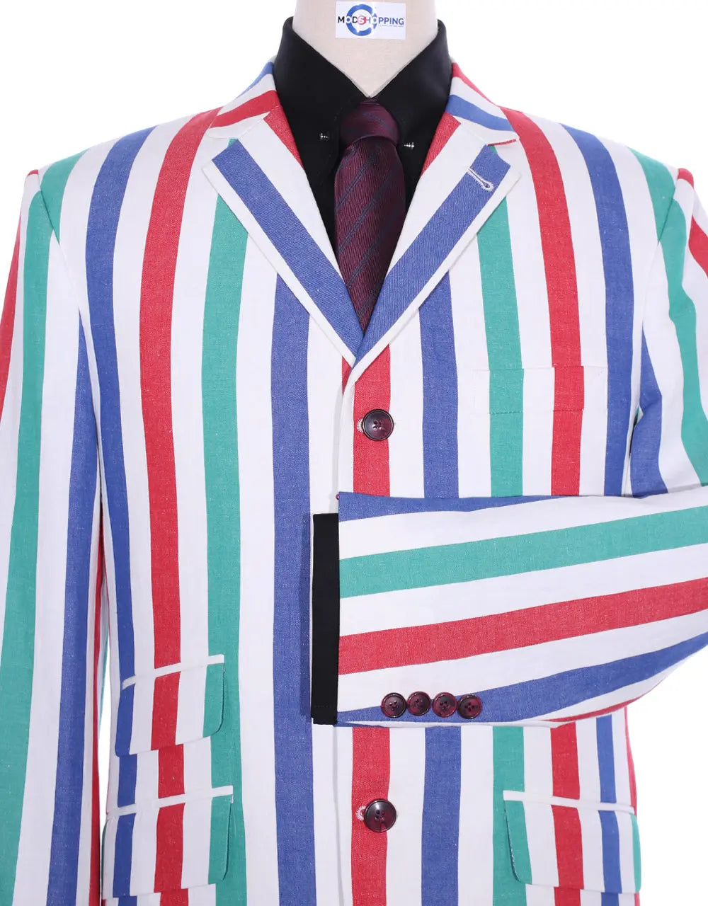 Boating Blazer | Red and Green Striped Blazer Modshopping Clothing