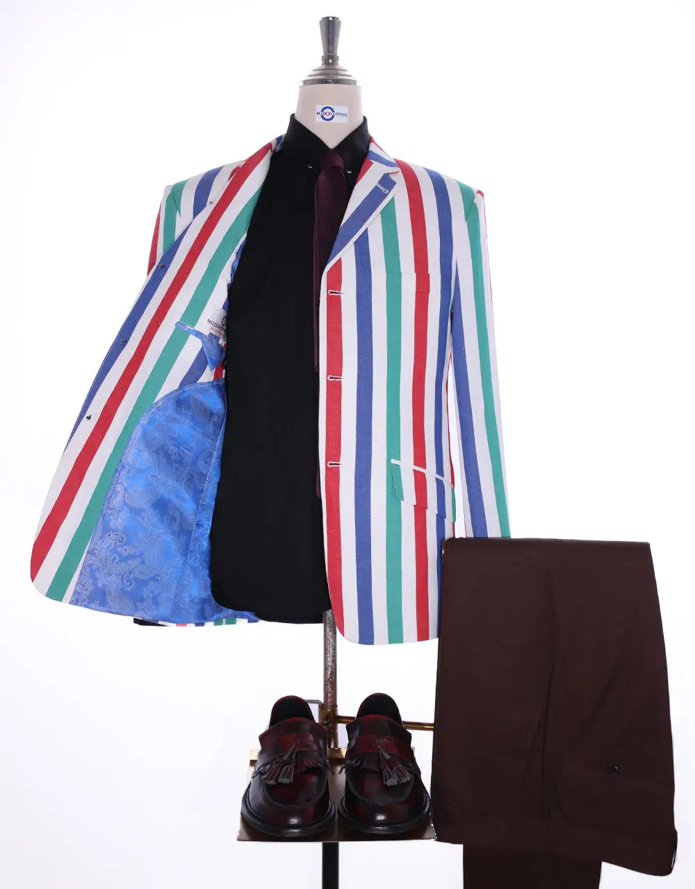 Boating Blazer | Red and Green Striped Blazer Modshopping Clothing